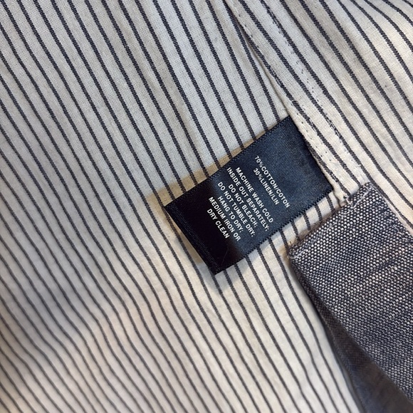 Lafayette 148 Size 8 New York Blue Textured Blazer Cotton Linen Large Medium - Picture 5 of 10